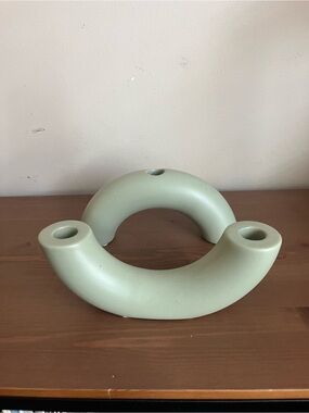 Modern Sage Green Ceramic Double Candle Holder